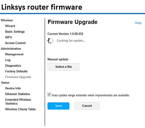 Update your linksys Extender