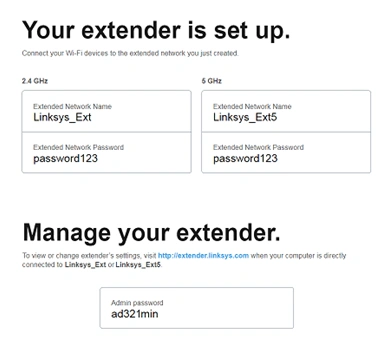extender setup 